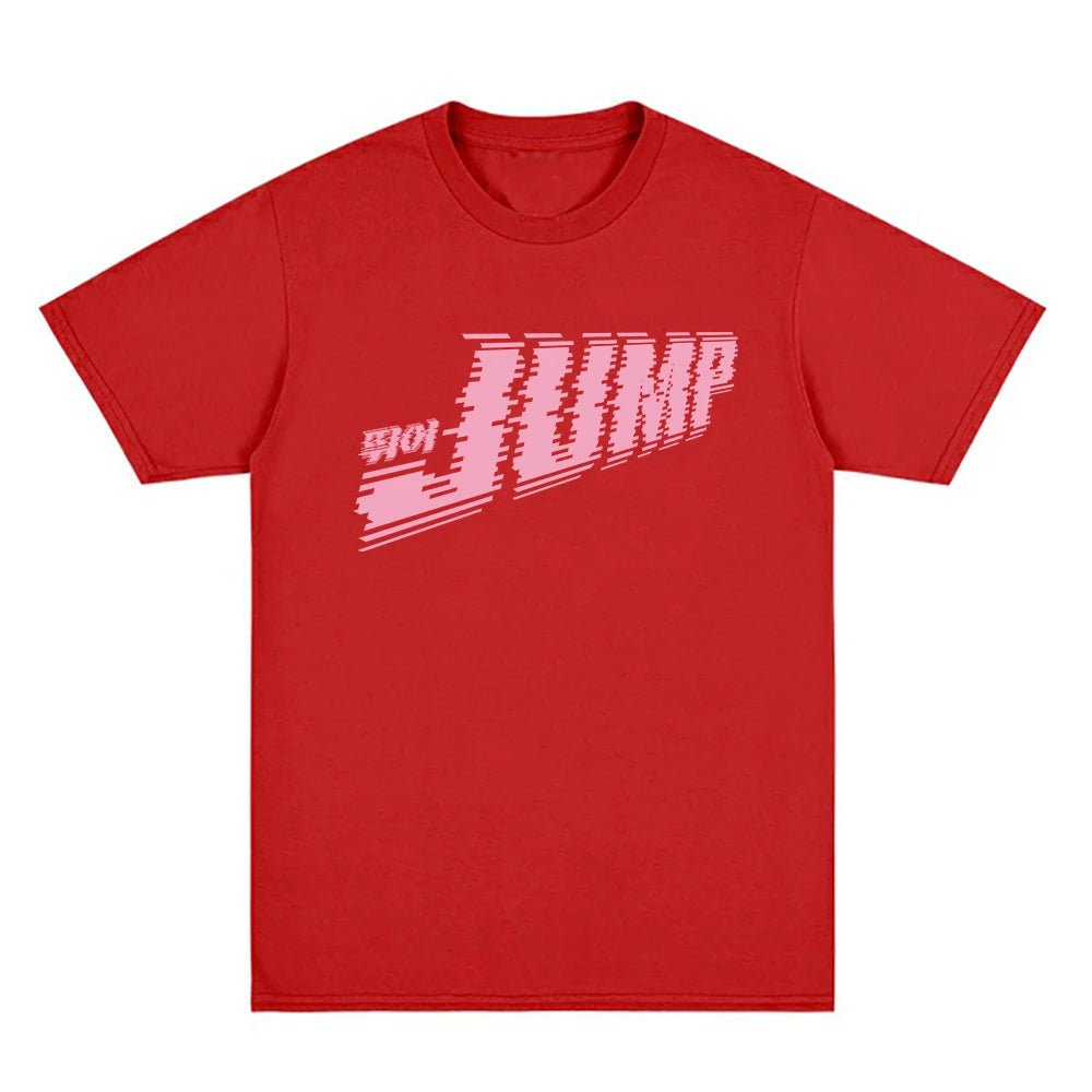 PINK JUMP T Shirt Summer Fashion Men/Women Harajuku Aesthetic Letter Print T-Shirt Unisex High Quality Casual Tees Shirts