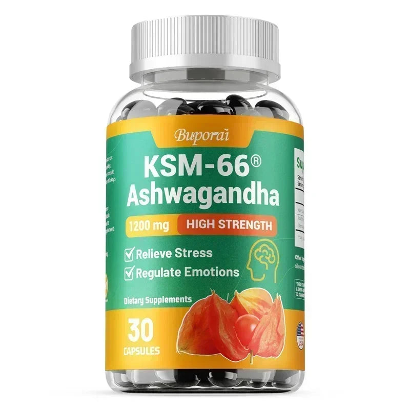Organic KSM-66 Ashwagandha Root Extract Stress Relief – High Absorption Root Powder – Mood Support & Natural Immune Boost