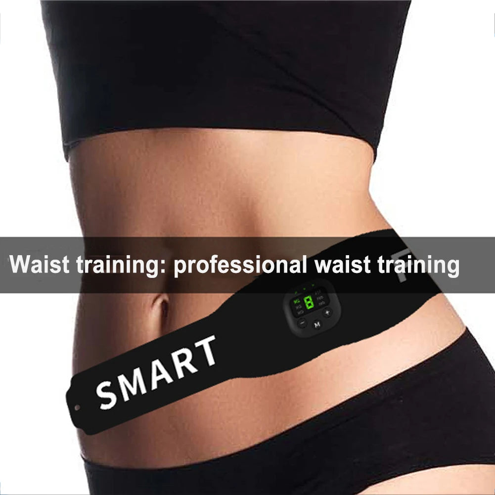EMS Muscle Stimulator Belly Weight Loss Smart Slimming Waist Band Exercise Massager Body Shaping 19 Modes Gym Fitness Equiment