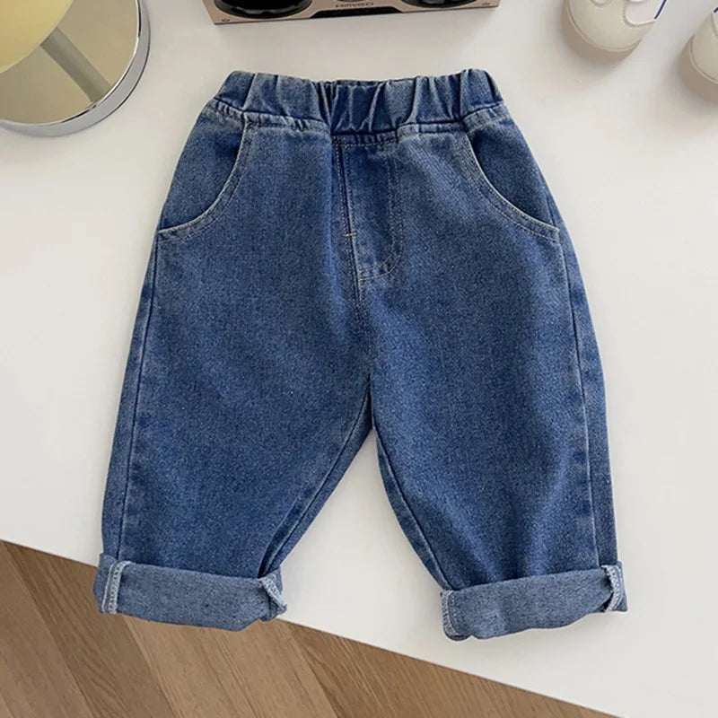MILANCEL Baby Pants Solid Kids Jeans Casual Boys Denim Pants Soft Girls Fashion Trousers