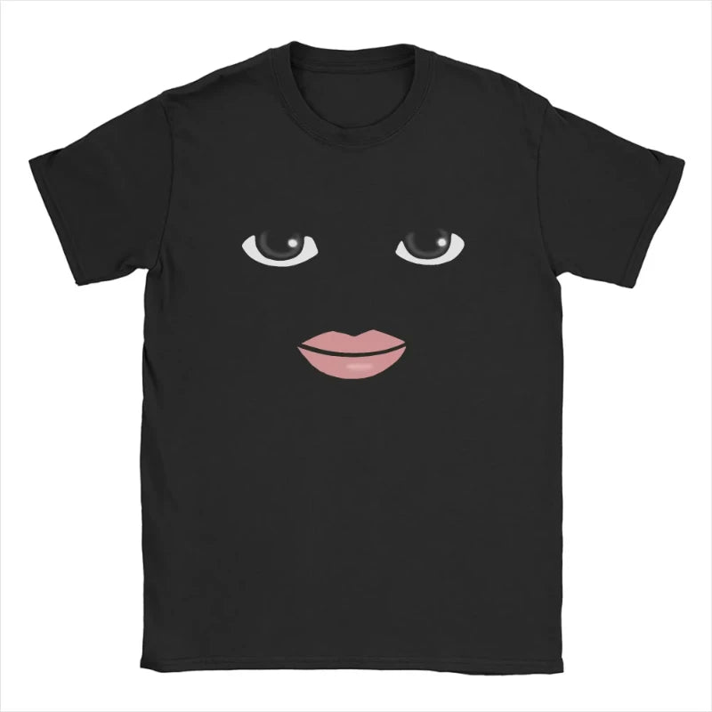 High Quality Novelty Robloxs Woman Face Game Meme Graphic T Shirts Men Women Fashion Short Sleeve T-shirts Unisex Tops