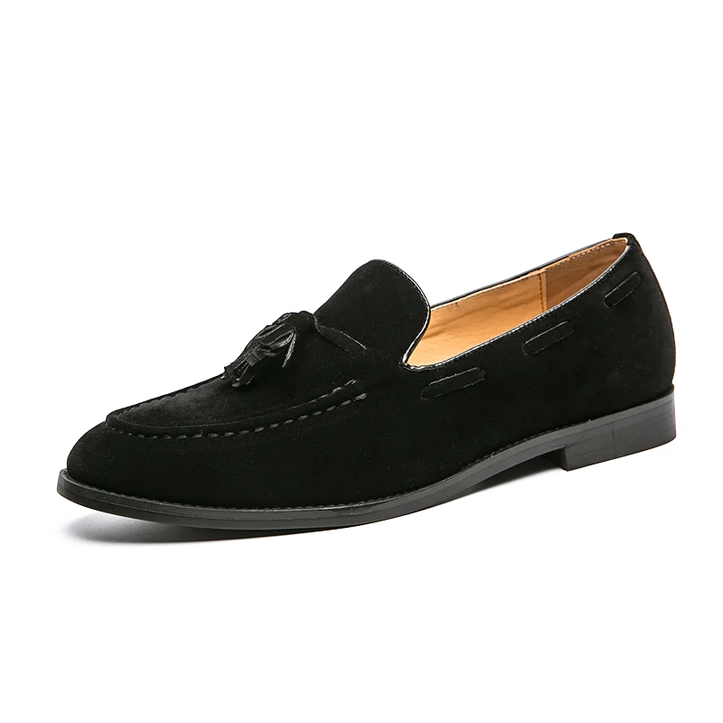 2025 New Spring Soft Suede Loafers for Men Tassel Slip On Leather Casual Shoes Yellow Moccasins Classic Business Shoes Luxury