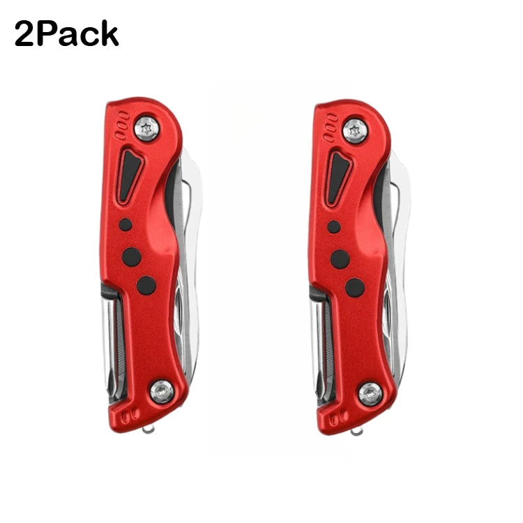 12-in-1 Multi-Tool Knife with LED Light Razor Sharp Stainless Blade Built-in Screwdrivers Bottle Opener Compact EDC for Survival