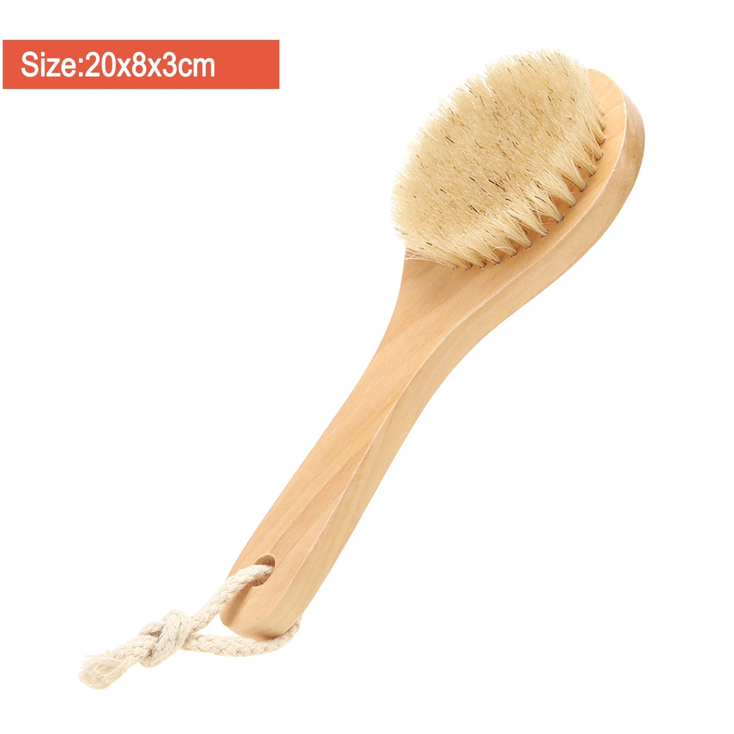 SPA Wooden Body Brush Natural Boar Bristle Organic Dry Skin Body Brush Bamboo Wet Back Shower Brushes Exfoliating Bathing Brush