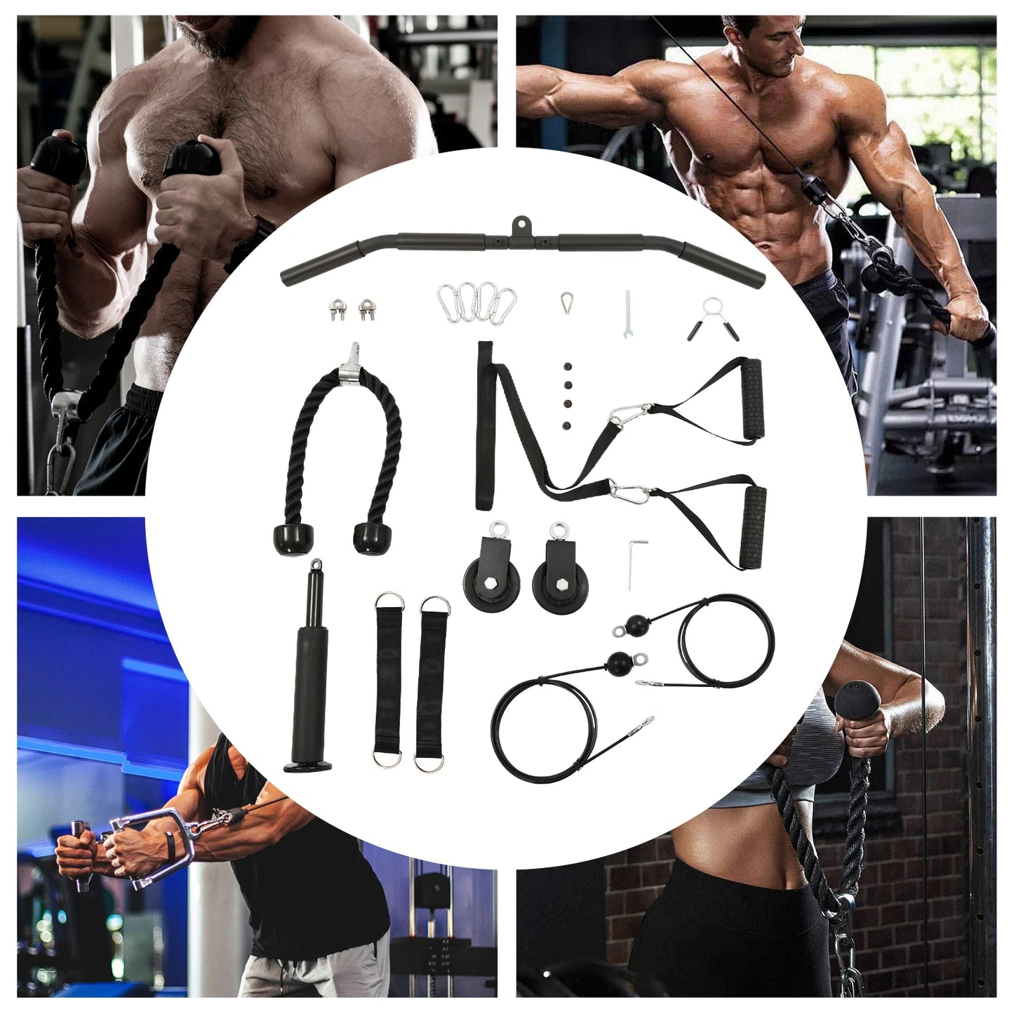 Pulley System Gym Modern Cable Weight Pulley System Unisex-adult Manual Cable Lat Pull Fitness