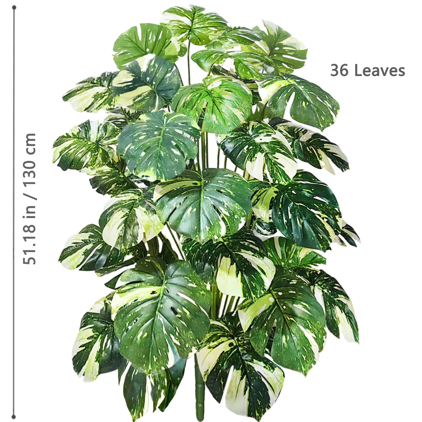 40-130cm(51.18in) Artificial Monstera Plant Fake Palm Tree Plastic Turtle Leaf Green Plant for Home Garden Room Office Decor