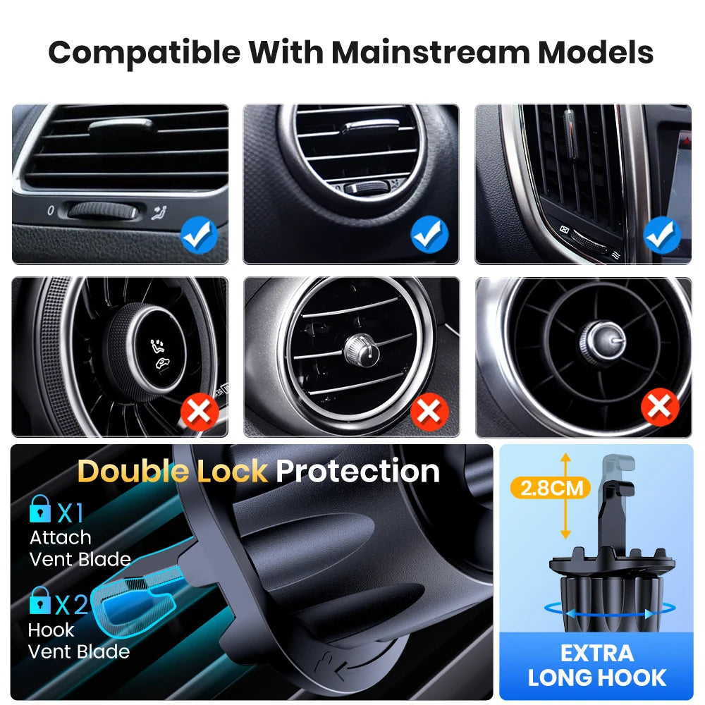 TOPK Mag-Safe Phone Holder Car, Magnetic Phone Car Mount, Air Vent Car Phone Holder with Strongest Magnet, Car Cradle for iPhone