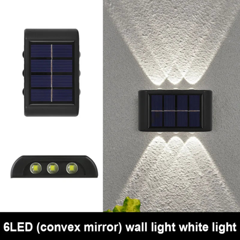 2PCS LED Solar Wall Lights, Up and Down Lighting Solar Outdoor Light, Solar Fence Light for Yard Garden Garage Pools Deck