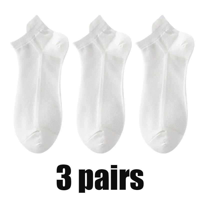 3Pairs Men's Socks Thin Breathable Comfy Deodorant Sweat-absorbing Low Cut Ankle Sports Sock Casual Ultra-thin Business Sox