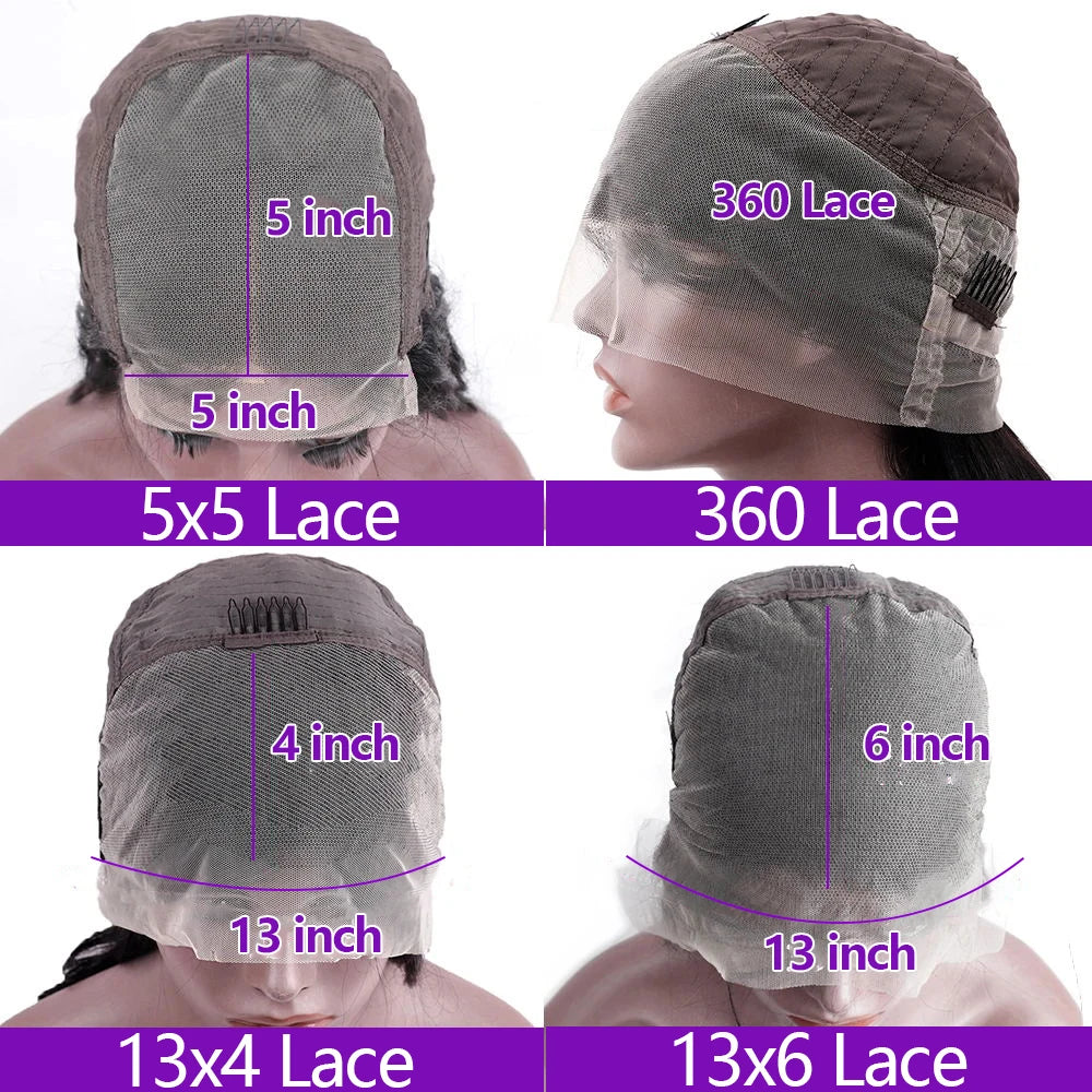 13x6 Straight Lace Front Wig 360 Lace Frontal Wig HD Transparent Lace Wigs For Women Human Hair 5x5 Closure Wig Brazilian 36Inch