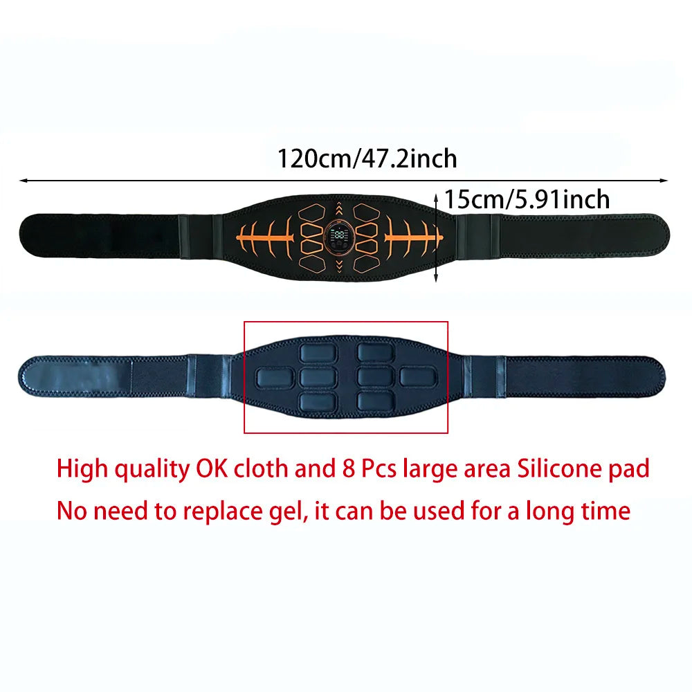 Smart Abdominal Toning Belt Muscle Toner Abs Trainer Rechargeable Body Massage Belts Home Gym Muscle Training Fitness Equipment