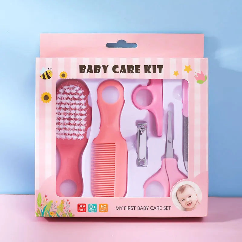 Baby Care and Cleaning 6-piece Nail Clipper Combination Set baby Safety Comb Brush Gift Box Wholesale New Born Baby Essentials
