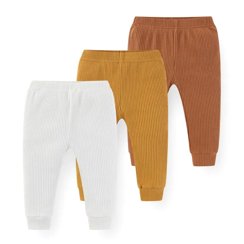 3-Piece Solid Color Baby Unisex Trousers Simple Newborn Boy Girl Pants Four Seasons Infant Clothes 0-24 Months Toddler Outfits