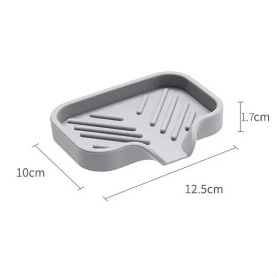 Multifunctional Silicone Sink Tray with Drain - Soap Holder, Sponge & Brush Organizer for Kitchen & Bathroom