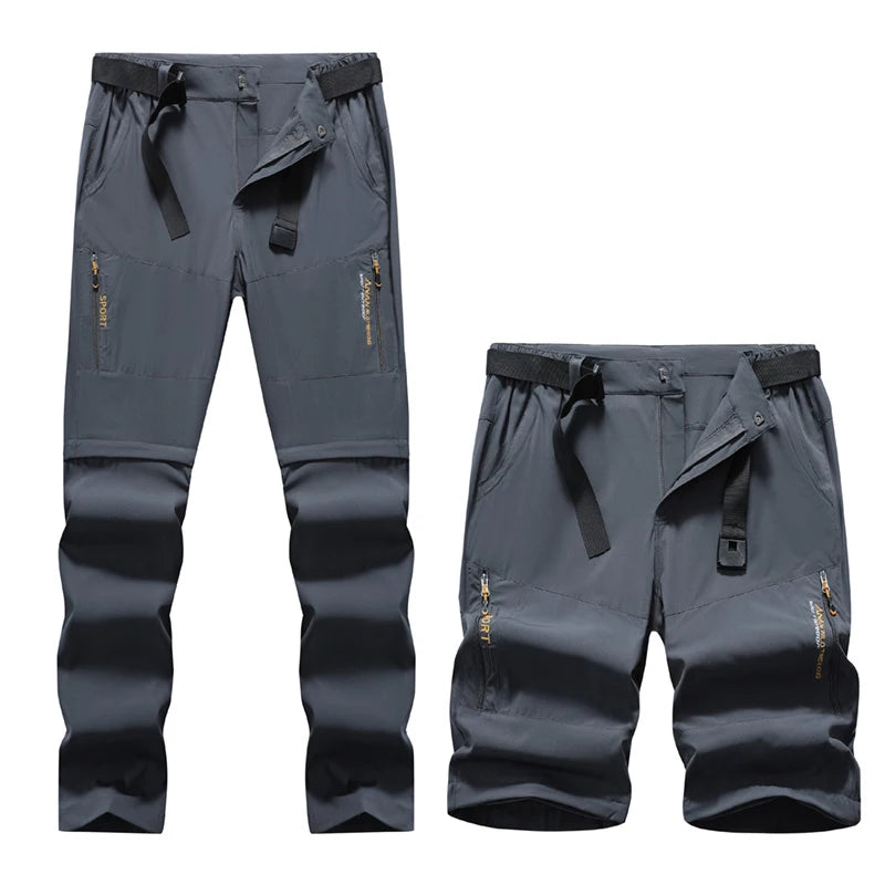 2024 Spring Cargo Pants Outdoor Stretch Lightweight Sports Pants Men's Detachable Two-section Quick-dry Camping Climber Pants