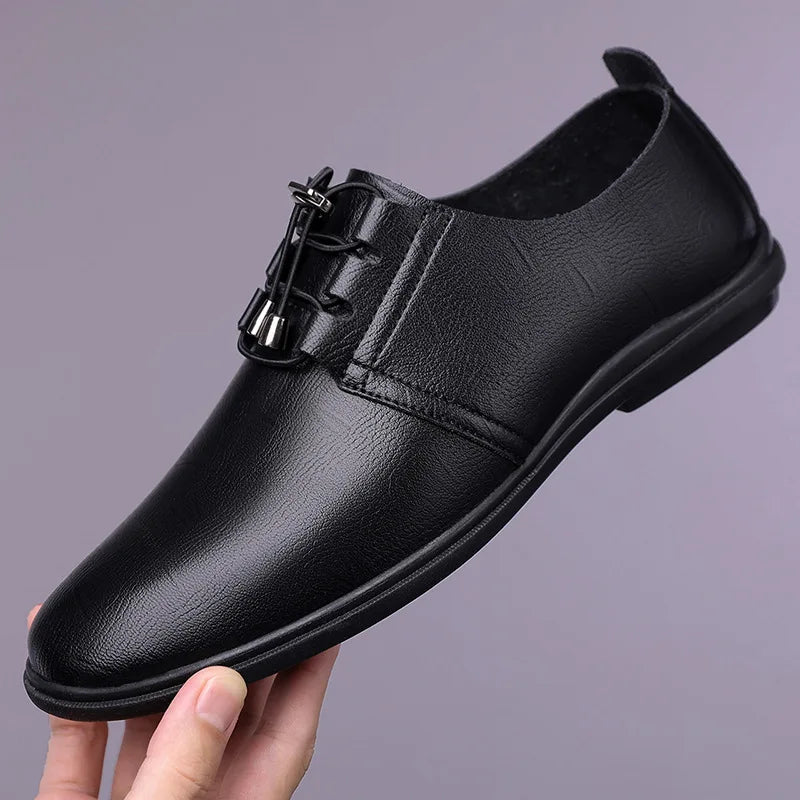Soft Sole Business Casual Shoes for Men Solid Color Light Fashion Loafers Male Spring Autumn Designer Leather Shoes Man