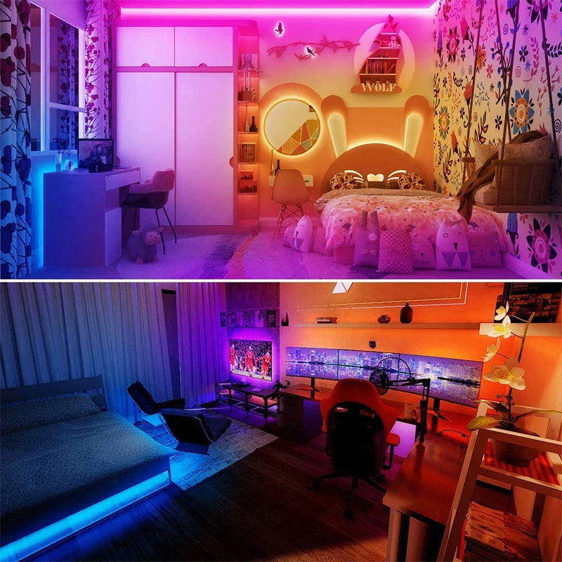 100 ft LED Strip Lights with 44 Key Remote,Multi-Color RGB LED Lights,24 Volt Color Changing LED Light Strip for Bedroom,Room,TV