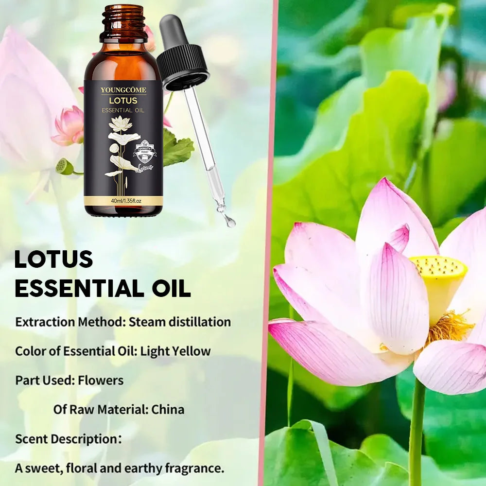 Premium Natural Lotus Essential Oil Organic Skin Care Relax Pressure Deep Sleep Purifying Meditation Home Perfume