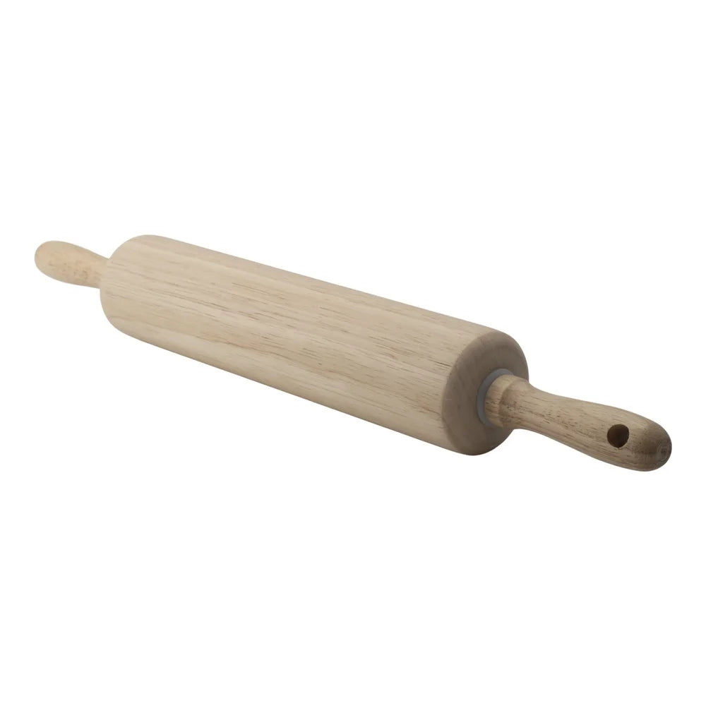 Wooden Dough Rolling Pin 10in Ergonomic Handles Smooth Rolling Plastic Bearings Kitchen Pastry Roller Durable Moisture Resistant