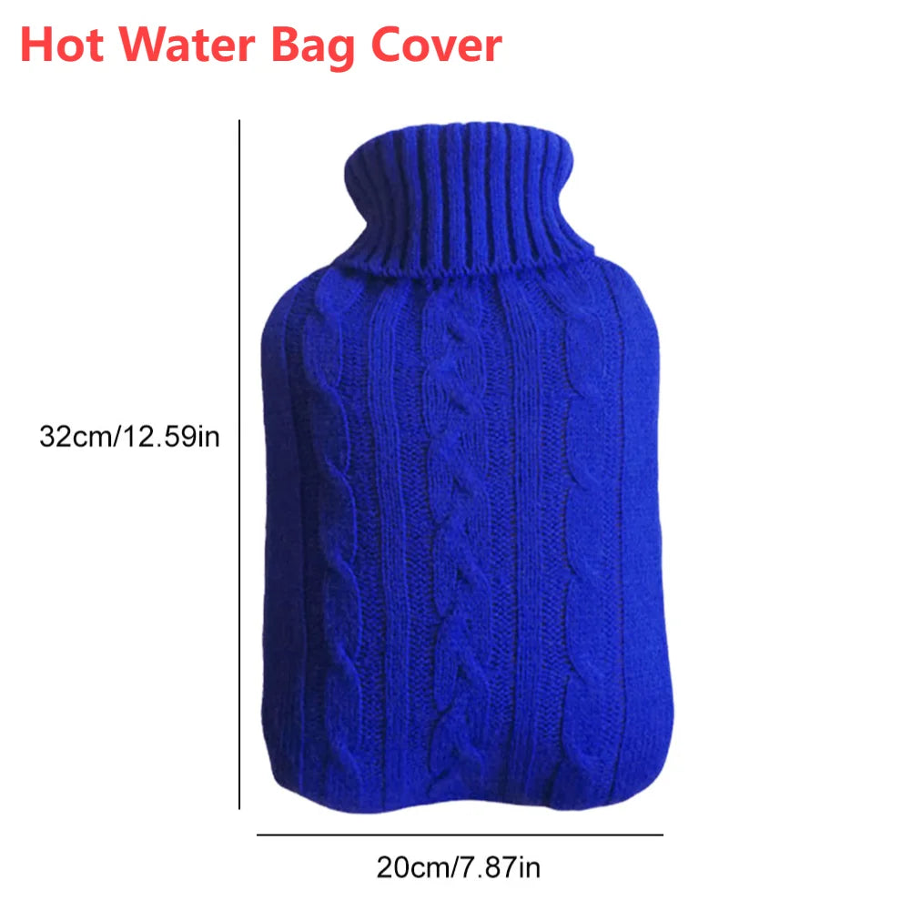 2L Hot Water Bottle Cover Rubber Hot Water Bags Winter Plush Hand & Feet Warmer Explosion-Proof Water Bottle Cover For Hot Water