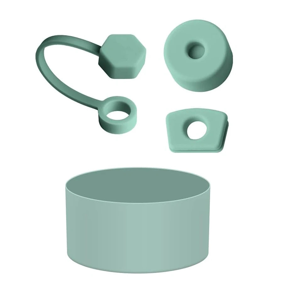 Tumbler Accessories Set for Stanley Cup 3Pcs Silicone Spill Proof Stopper 1Pcs Silicone Boot for 40oz & 30oz Tumbler 10 mm Straw