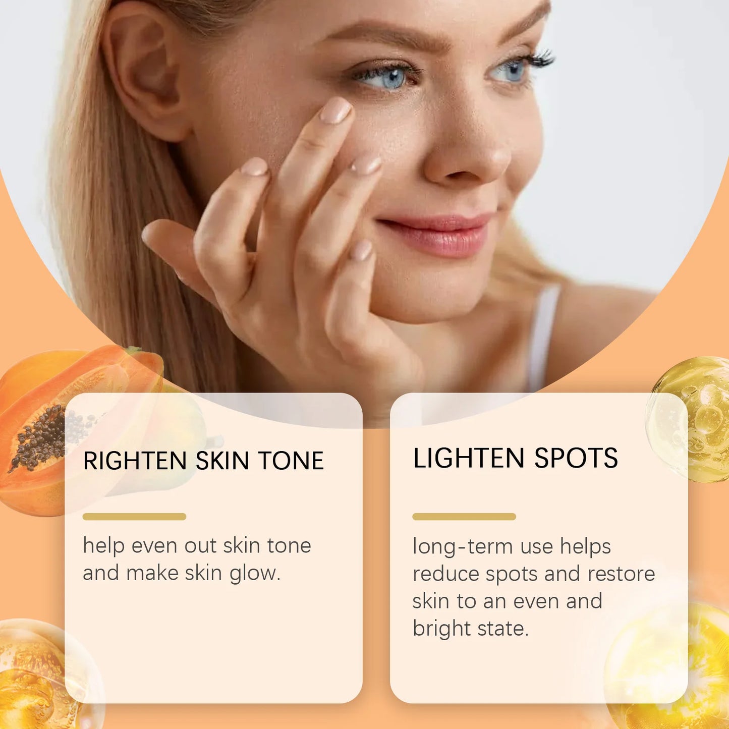 West&Month 40g Papaya Whitening Facial Care Cream Lighten Dark Spots Reduce Dullness Day Night Nourish Fade Melanin Face Cream