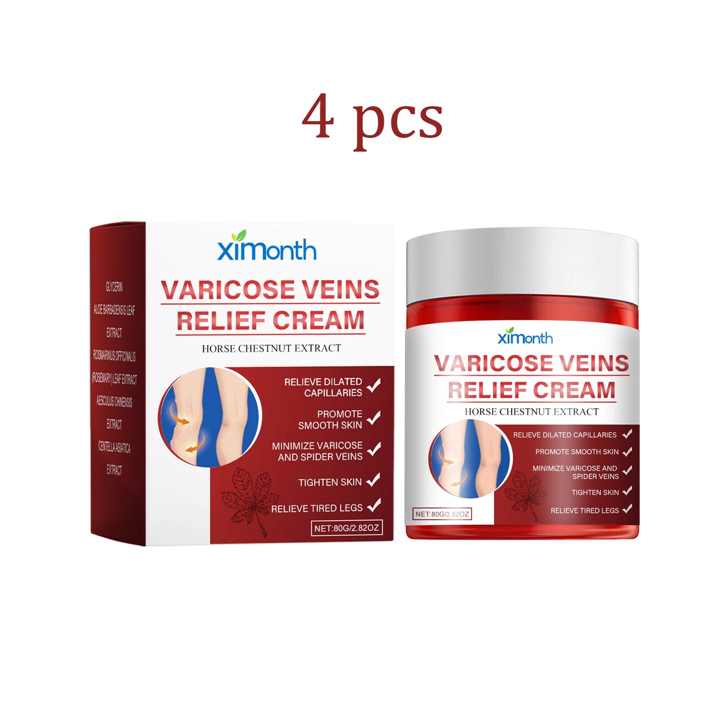 Ximonth 80g Varicose Veins Relief Cream Massage Leg Improve Blood Circulations Reduce Spider Veins Relief Tried Heavy Leg Cream