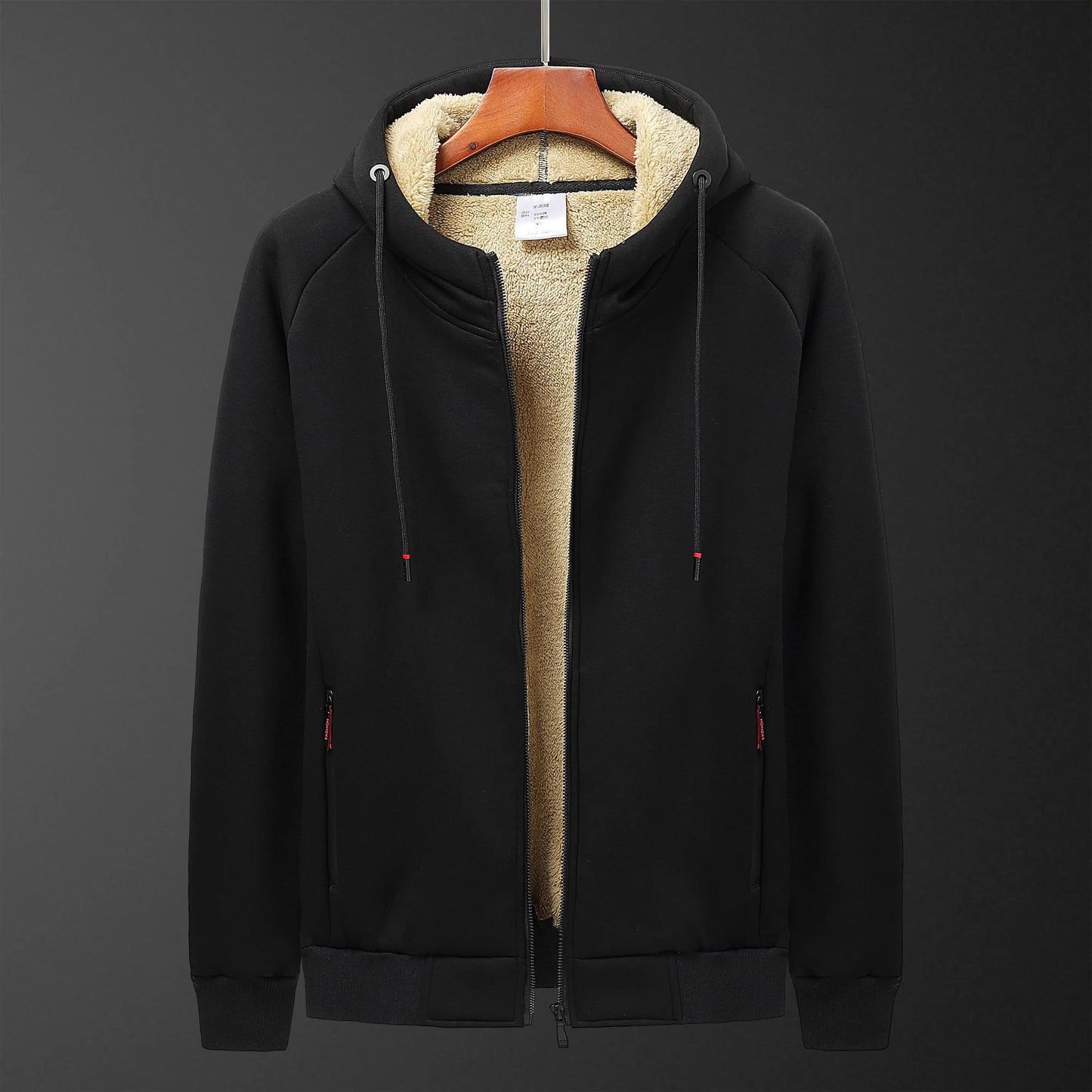 Winter Thicken Hooded cotton winter new plus cashmere men's casual lamb cashmere plus size Hoodie Plush coat L-8XL streetwear