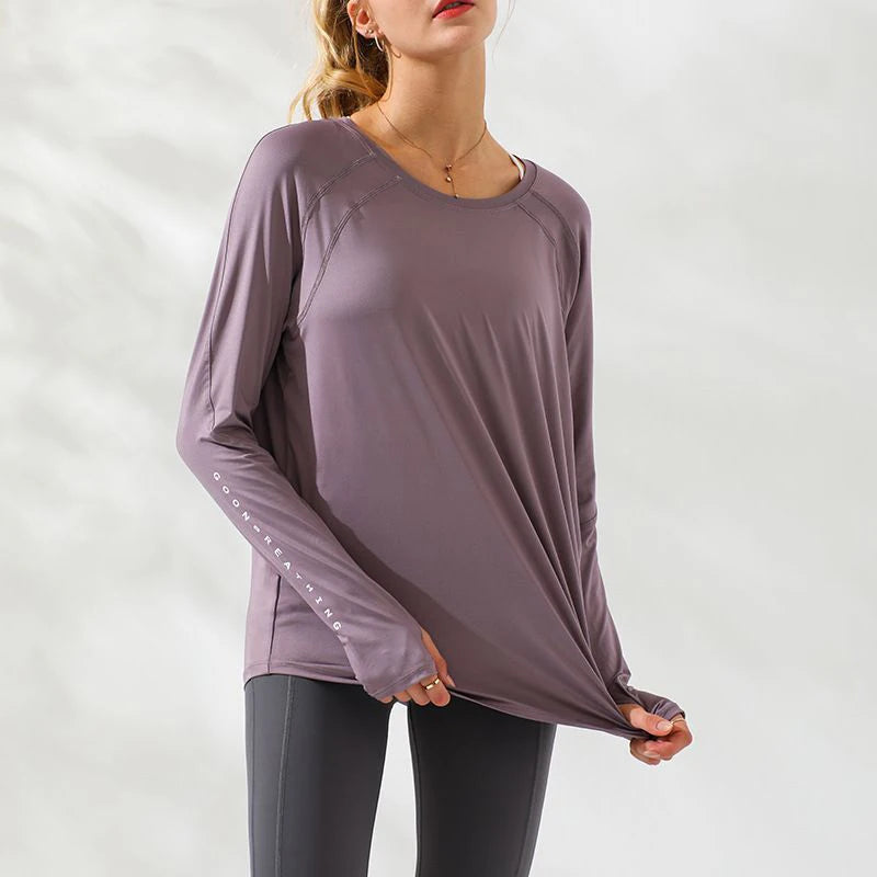 Sport Top Fitness Long Sleeve Running Shirt Women Blouse Gym Loose Plus Size Workout Tops Yoga Shirts Jacket Excercise Clothes