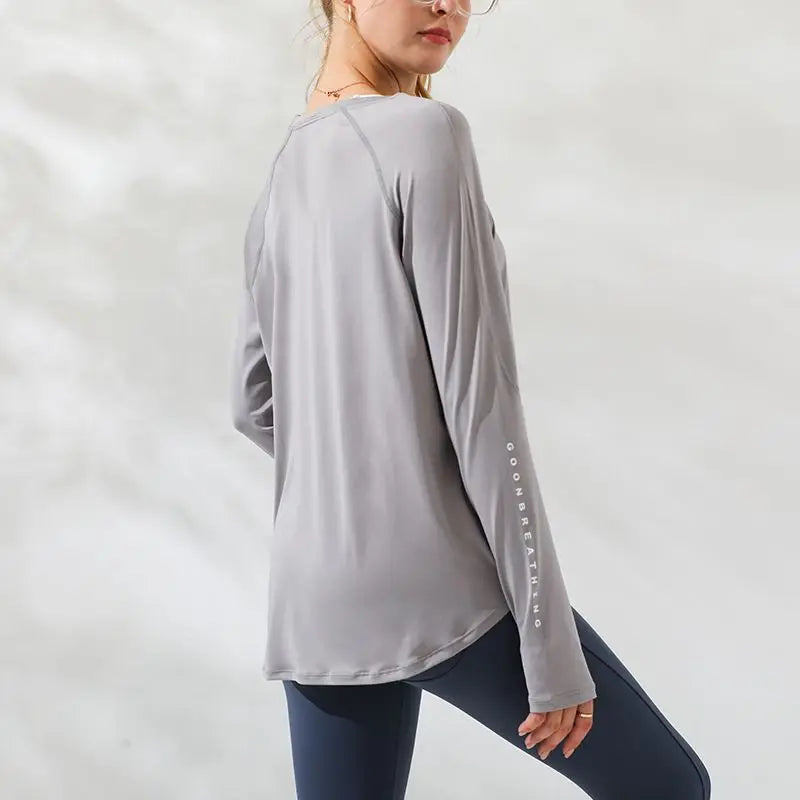 Sport Top Fitness Long Sleeve Running Shirt Women Blouse Gym Loose Plus Size Workout Tops Yoga Shirts Jacket Excercise Clothes