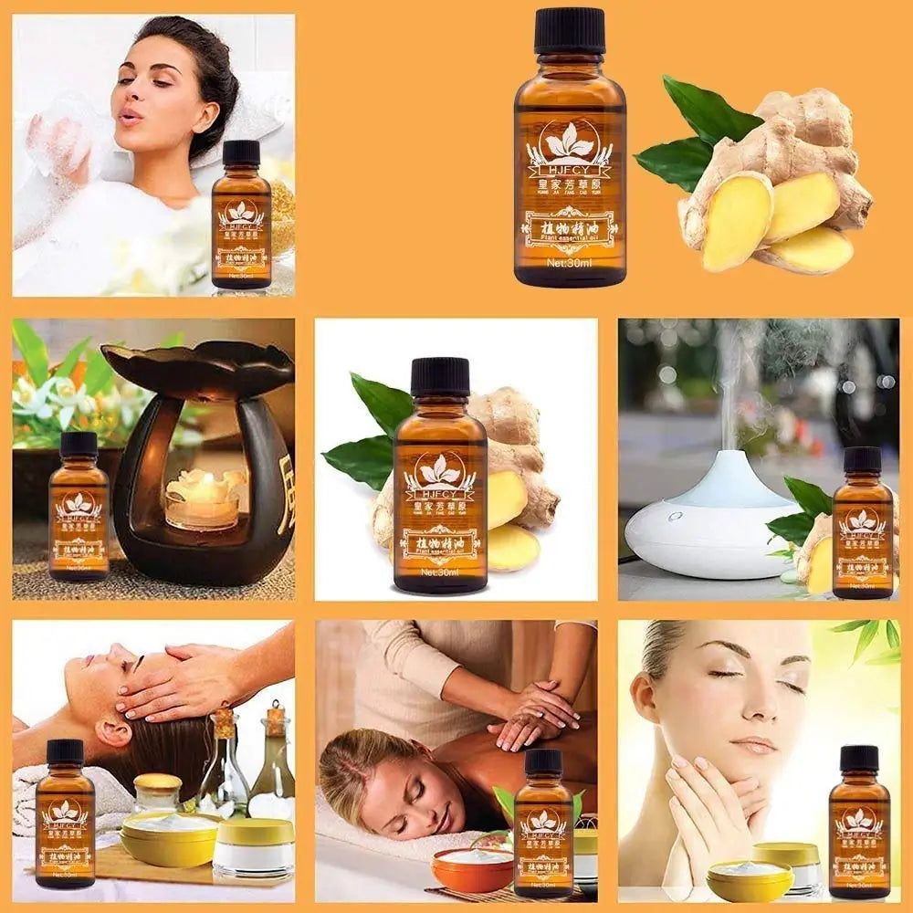 30Ml Natural Plant Therapy Lymphatic Drainage Ginger Oil for Anti Aging Antiperspirant Essential Oil Body Massage Body Oil