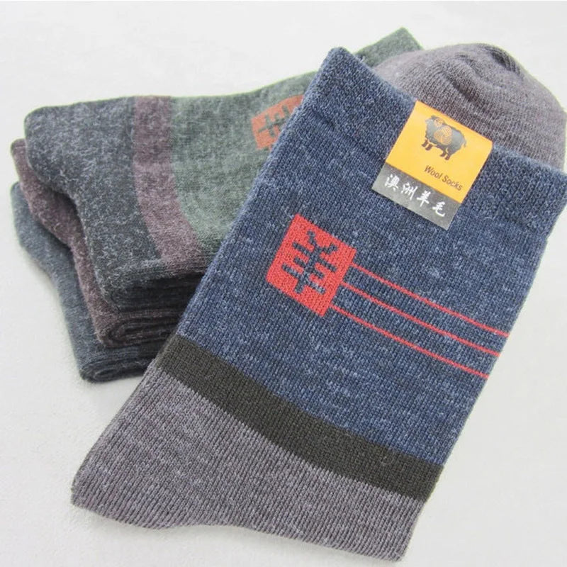 10pcs=5 Pairs Mens Winter Thick Warm Wool Socks Casual Calcetines Hombre Sock Business Breathable Male Socks Men Meias Crew Sox