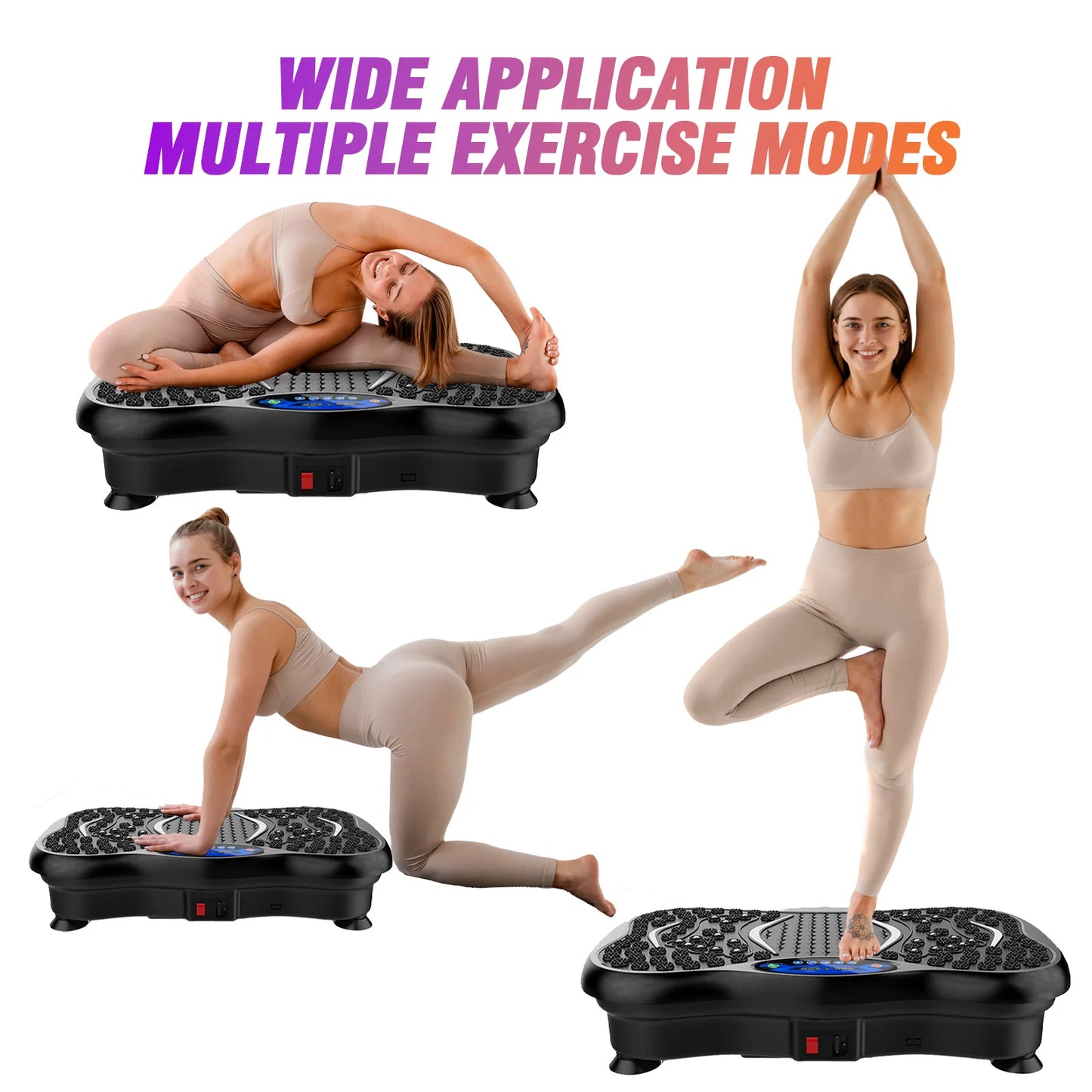 Vibration Plate Exercise Machine Fat-Burning Full Body Workout Power Vibration n Resistance Bands Fitness Equipmen Weight Loss