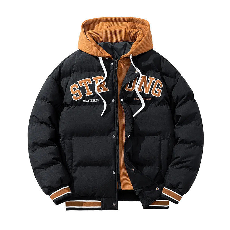 Winter Jacket Men's Zipper New Jacket Streetwear Windproof Fashion Jacket Hooded Parkers Winter Thick Thermal Cotton Coat Men's