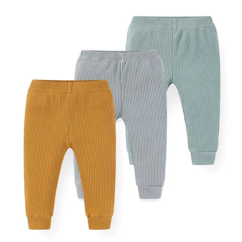 3-Piece Solid Color Baby Unisex Trousers Simple Newborn Boy Girl Pants Four Seasons Infant Clothes 0-24 Months Toddler Outfits
