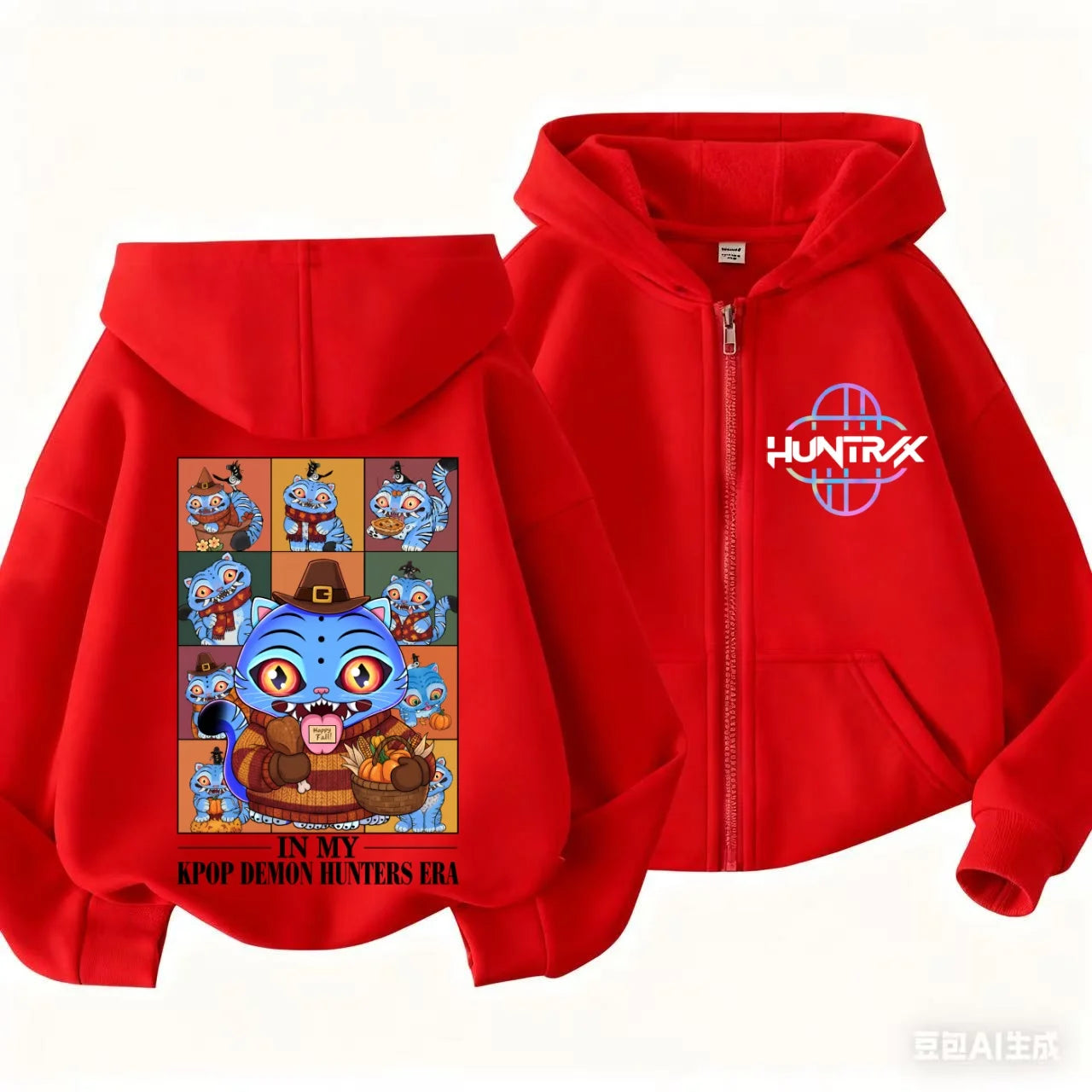 Y2k Cartoon Zip Up Sweatshirts Kpop Demon Hunters Hoodie Children Clothes Kid Girl Boy Sweatshirt Zipper Hoody Baby Casual Top