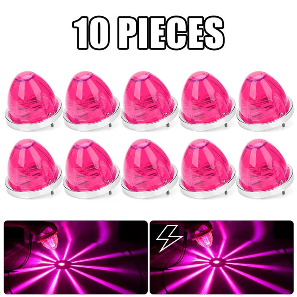 10PCS LED BIG Watermelon Lights Side Marker Clearance Truck Trailer Turn Signal Starburst Water Melon Lights for Semi Truck