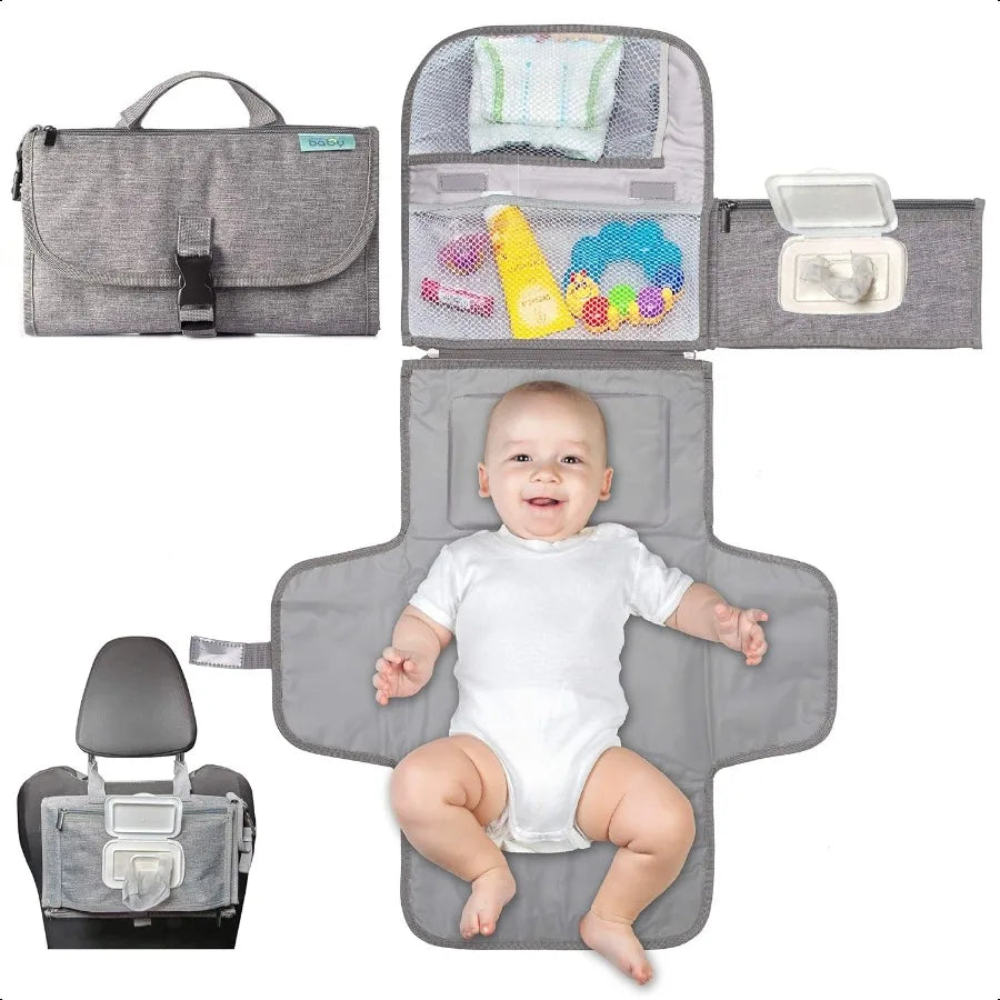 Kopi Baby Portable Diaper Changing Pad Baby Diaper Changer Travel Bag with Wipes Pocket Smart Design Portable Changing Mat Infa