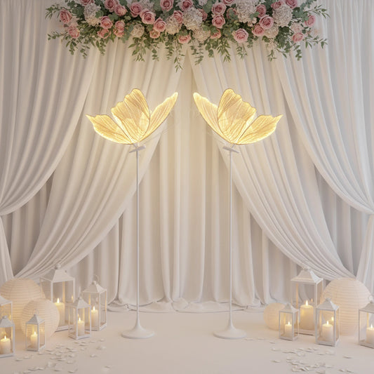2 Pcs Wedding Butterfly LED Light Floor Hanging Light Butterfly Decoration Prop for Table Centerpiece & Room Decor
