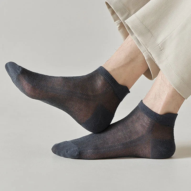 3Pairs Men's Socks Thin Breathable Comfy Deodorant Sweat-absorbing Low Cut Ankle Sports Sock Casual Ultra-thin Business Sox