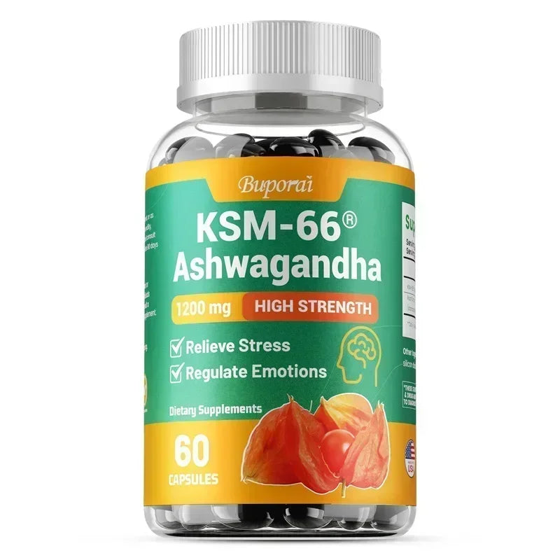 Organic KSM-66 Ashwagandha Root Extract Stress Relief – High Absorption Root Powder – Mood Support & Natural Immune Boost