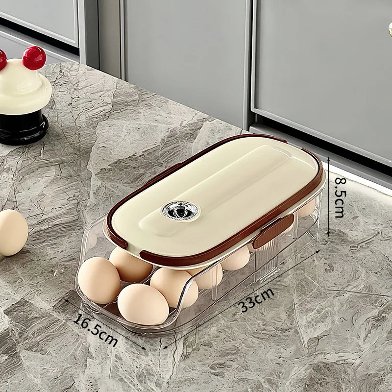 Large-capacity automatic rolling egg organizer home kitchen special preservation egg holder