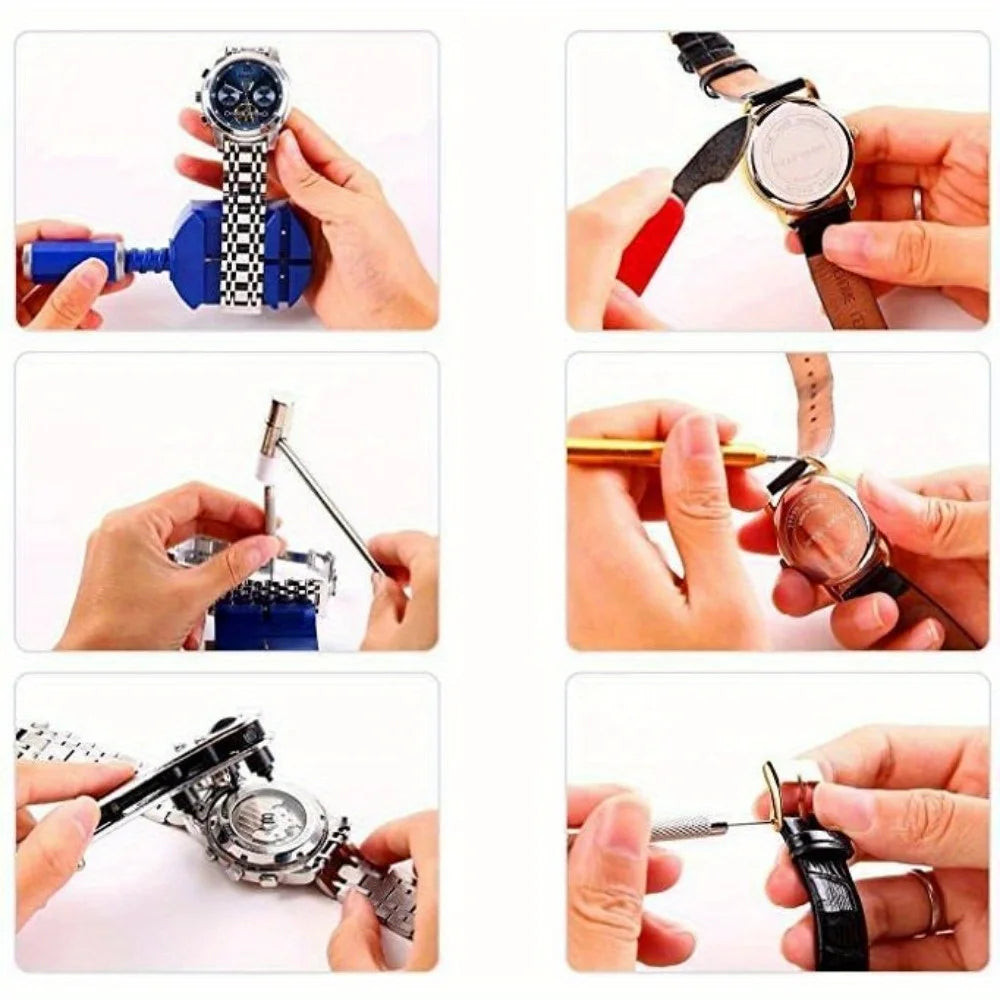 147pcs Watch Repair Kit Chain Stripe Remover Spring Rod Case Opener Professional