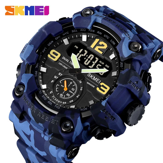 SKMEI Male Countdown Waterproof Electronics Watches 3 Time Digital Sports Wristwatches For Mens Women Fashion Alarm Date Watch