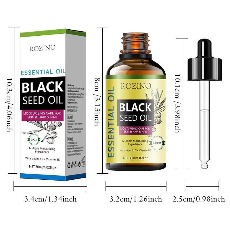 Black Seed Oil Organic Essential Oil Hair Growt Pure Natural Nourish Roots Improve Hair Texture Smooth Hair Skin Care