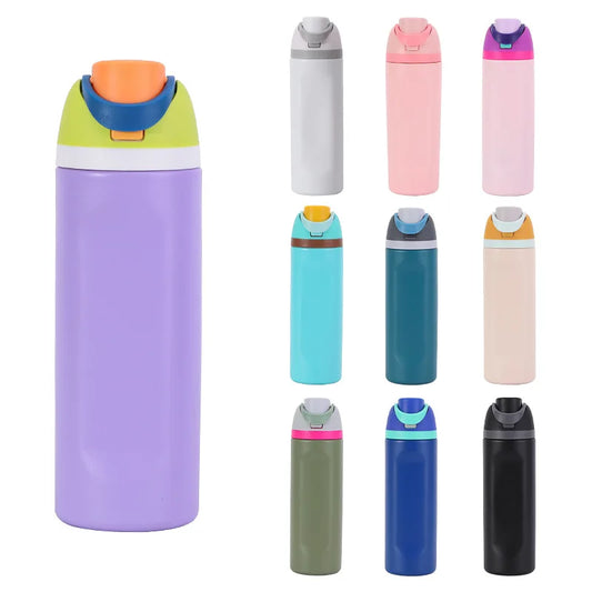 16/19/24/32OZ New 304 Stainless Steel Fitness Cup with Handle, Macaron Colored Insulated Bottle Large Capacity Straw Fruit Cup