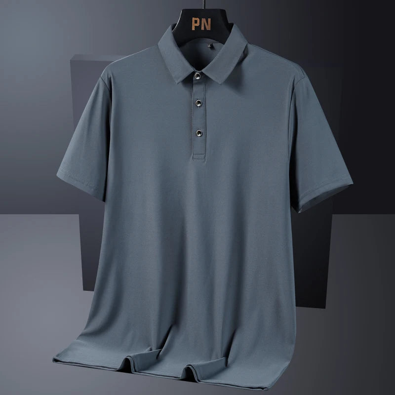 Summer Plus Size 7xl 8xl 9xl Polo Shirt Men Quick Dry Ice Silk Breathable Polo Men's Oversize Business Polo Shirt Brand Clothing