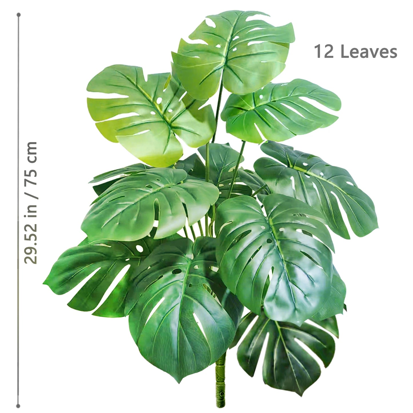 40-130cm（51.18in） Artificial Monstera Plant Fake Palm Tree Plastic Turtle Leaf Green Plant for Home Garden Room Office Decor