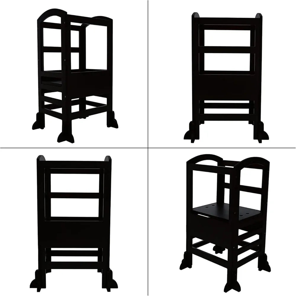 LT02B Kids Kitchen Adjustable Height Toddlers Children Learning Step Stool Tower with 4 Changeable Heights for Kitchen and Bath