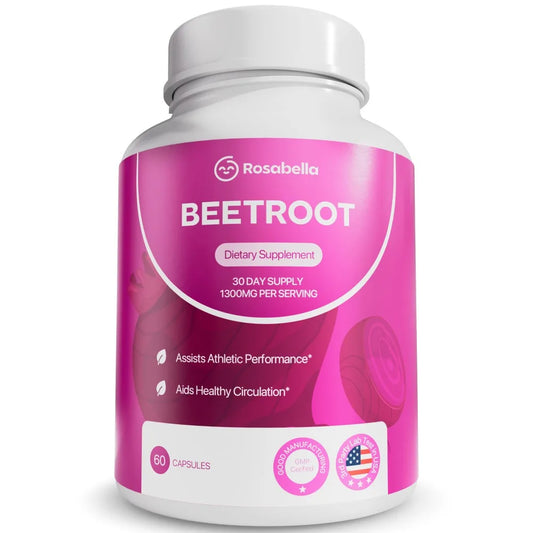 Organic Beetroot - 1300 Mg Beetroot Powder, Natural Energy & Endurance Support, Non-GMO - 60 Capsules